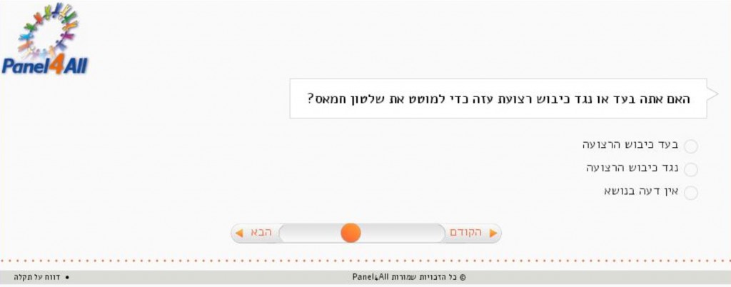 סקר צוק איתן, 21 באוגוסט 2014