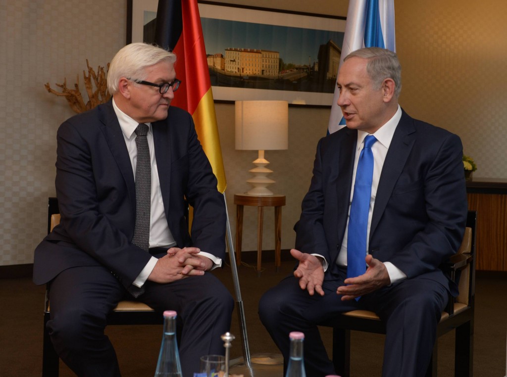 Meeting of Israeli Prime Minister Benjamin Netanyahu with German Foreign Minister Frank Walter Steinmeier in Berlin. Photo: Amos Ben Gershom GPO