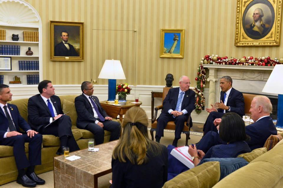 הנשיא ריבלין בביקור אצל הנשיא אובמה, 9 בדצמבר 2015. צילום: דוד סרנגה, לשכת הנשיא